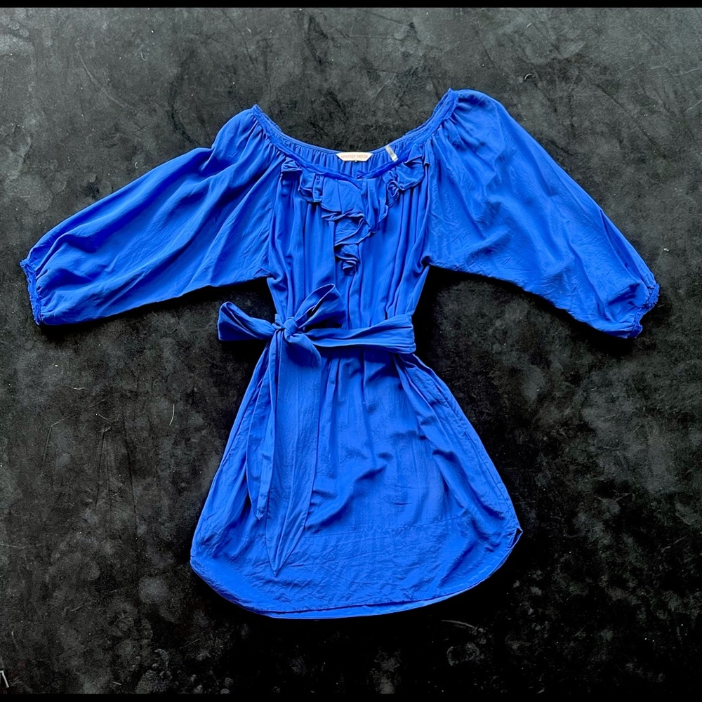 Rebecca Taylor 100% silk Royal Blue dress